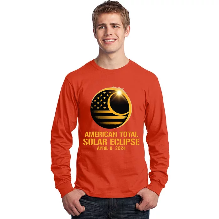 American Total Solar Eclipse April 8 2024 Totality Astronomy Tall Long Sleeve T-Shirt