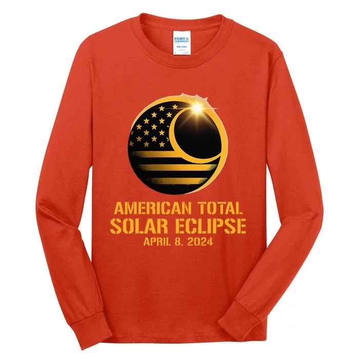 American Total Solar Eclipse April 8 2024 Totality Astronomy Tall Long Sleeve T-Shirt