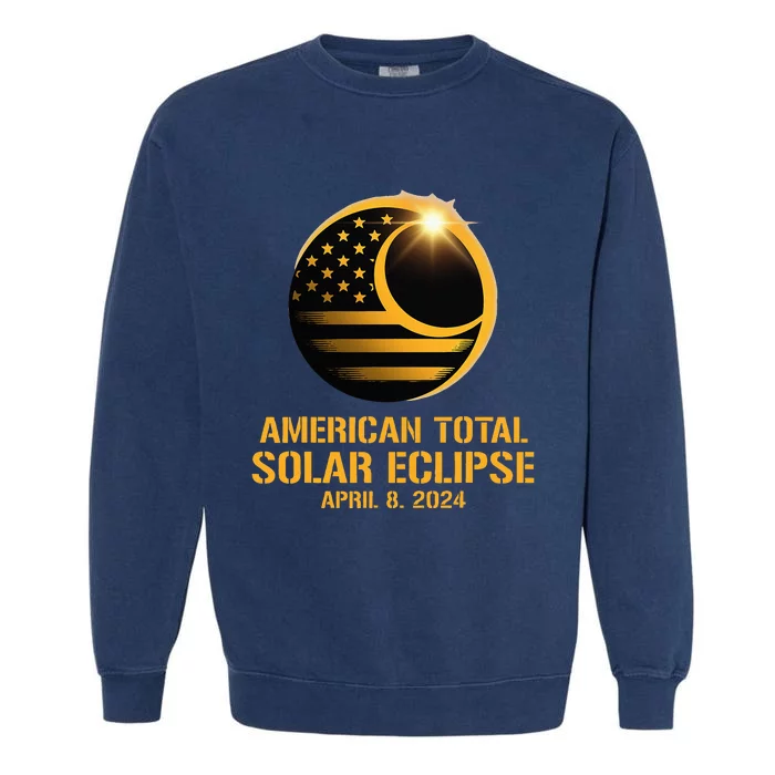 American Total Solar Eclipse April 8 2024 Totality Astronomy Garment-Dyed Sweatshirt