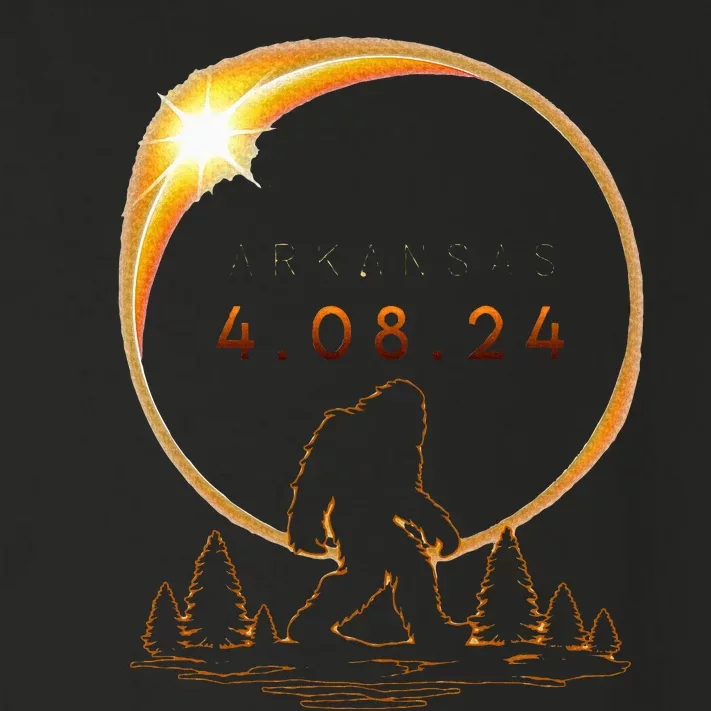 Arkansas Total Solar Eclipse 2024 Bigfoot Solar Eclipse Toddler Long Sleeve Shirt