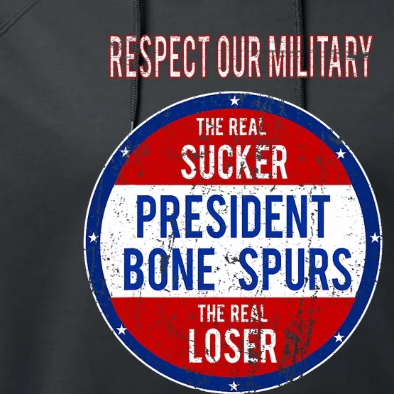 Anti Trump Sucker Loser We Respect Our Military Performance Fleece Hoodie