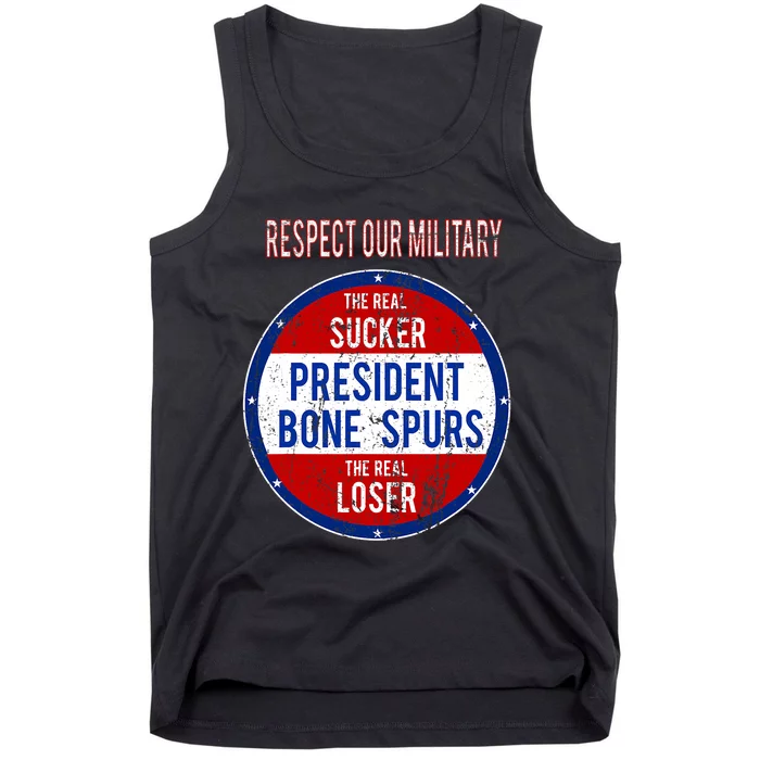 Anti Trump Sucker Loser We Respect Our Military Tank Top