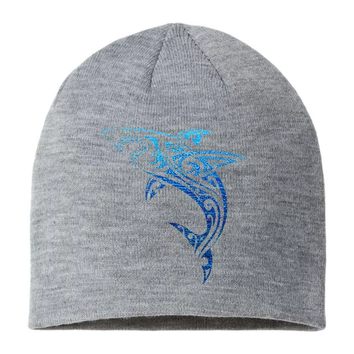 Artistic Tribal Shark Hawaiian Polynesian Tattoo Vacation 8 1/2in Sustainable Knit Beanie