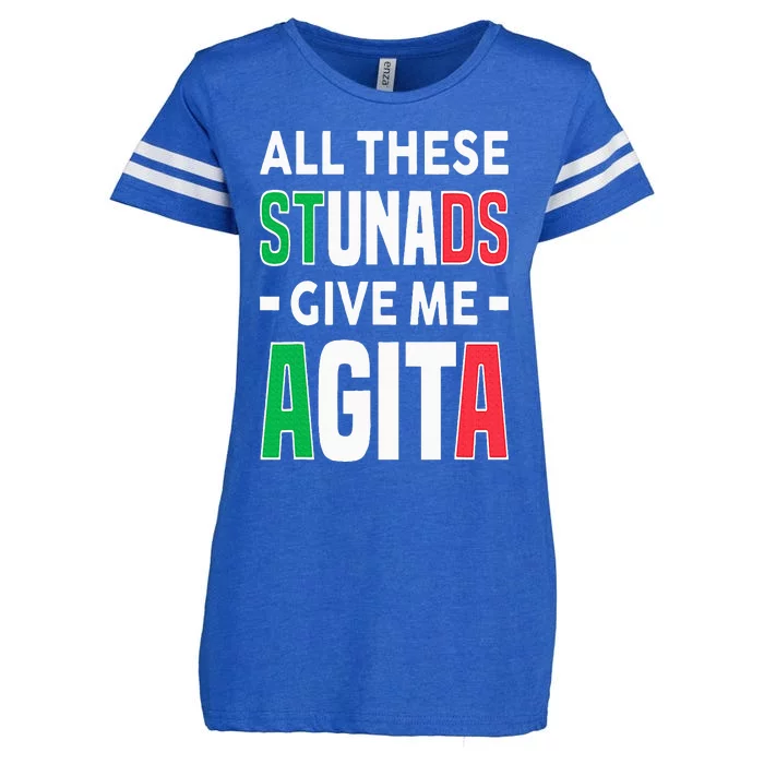 All These Stunads Give Me Agita Funny Italian Saying Enza Ladies Jersey Football T-Shirt