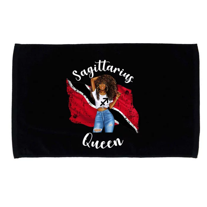 Afro Trinidadian Sagittarius Queen Zodiac Astrology Birthday Gift Microfiber Hand Towel