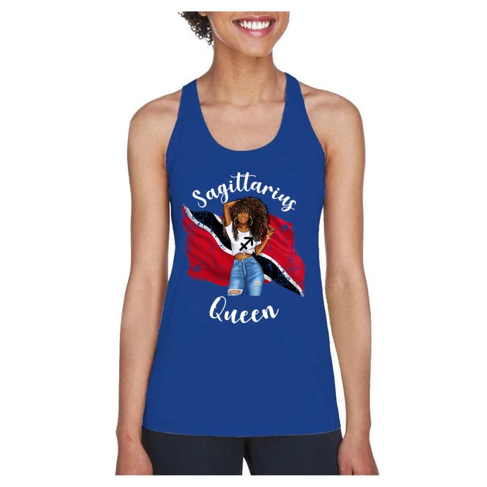 Afro Trinidadian Sagittarius Queen Zodiac Astrology Birthday Gift Women's Racerback Tank