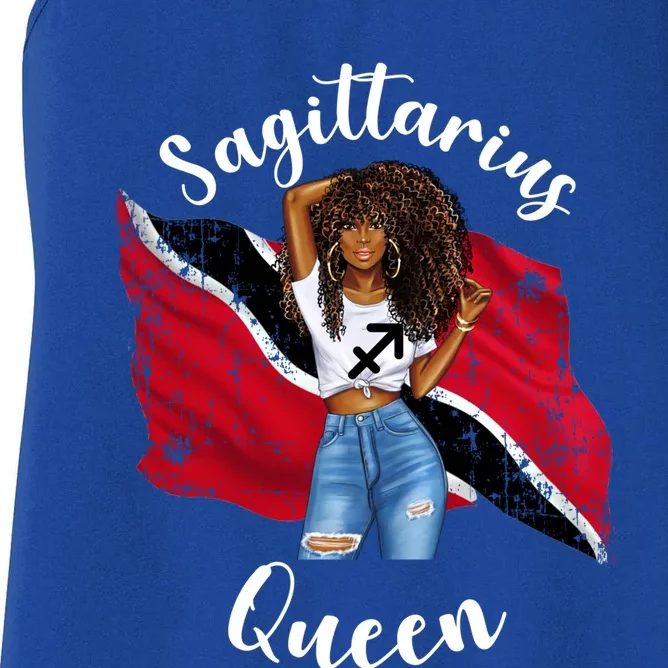 Afro Trinidadian Sagittarius Queen Zodiac Astrology Birthday Gift Women's Racerback Tank