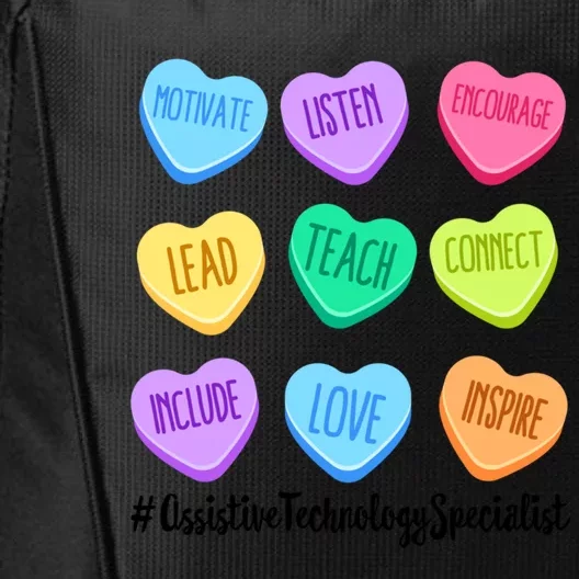 Assistive Technology Specialist Valentine's Day Pastel Heart Gift City Backpack