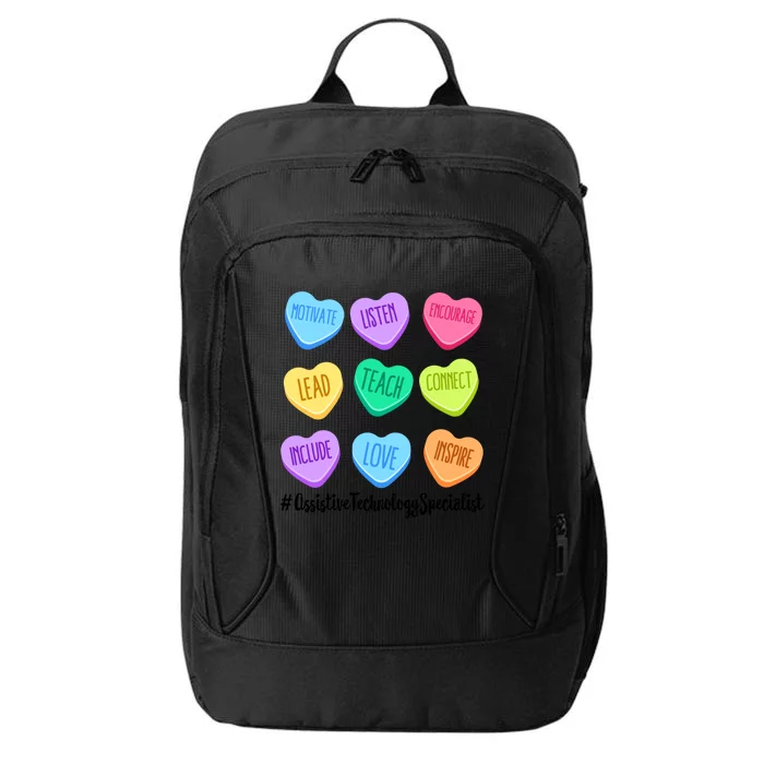 Assistive Technology Specialist Valentine's Day Pastel Heart Gift City Backpack