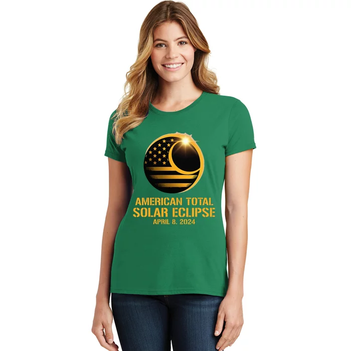 American Total Solar Eclipse April 8 2024 Totality Astronomy Women's T-Shirt