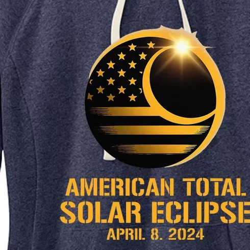 American Total Solar Eclipse April 8 2024 Totality Astronomy Women's Fleece Hoodie