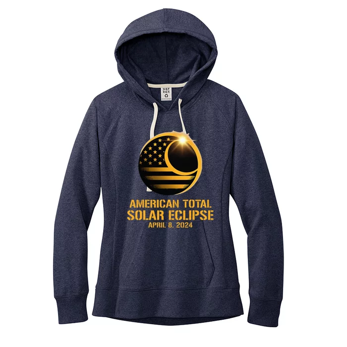 American Total Solar Eclipse April 8 2024 Totality Astronomy Women's Fleece Hoodie