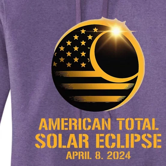 American Total Solar Eclipse April 8 2024 Totality Astronomy Women's Pullover Hoodie