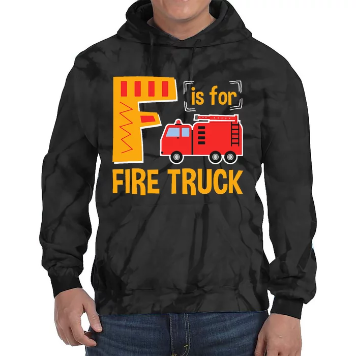 Alphabet Teacher Student F is for Fire Truck ABCs Teaching Tie Dye Hoodie