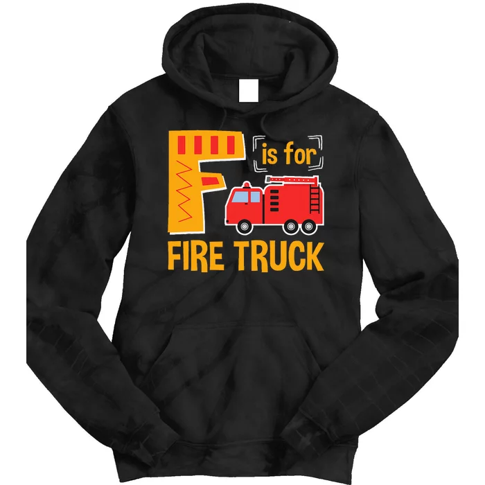 Alphabet Teacher Student F is for Fire Truck ABCs Teaching Tie Dye Hoodie