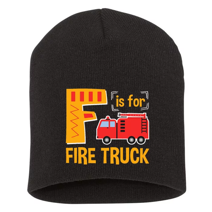 Alphabet Teacher Student F is for Fire Truck ABCs Teaching Short Acrylic Beanie