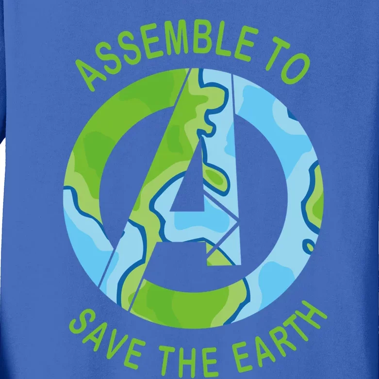 Assemble To Save The Earth Happy Earth Day Gift Kids Long Sleeve Shirt