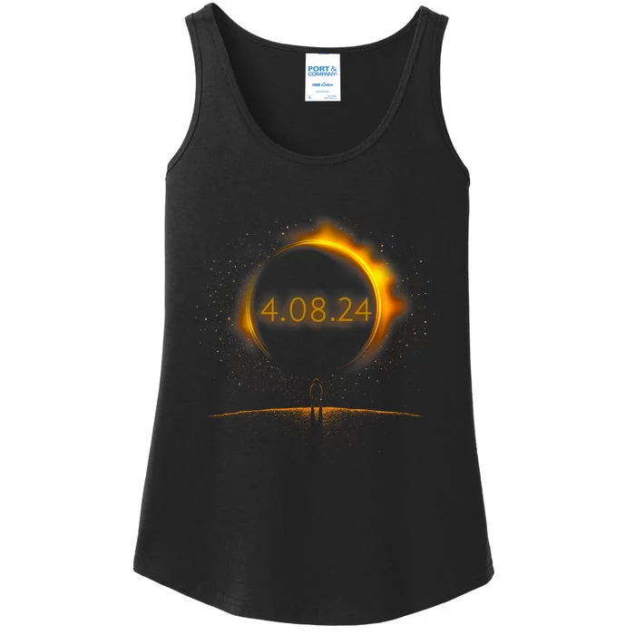 America Totality Spring 4.08.24 Total Solar Eclipse 2024 Ladies Essential Tank