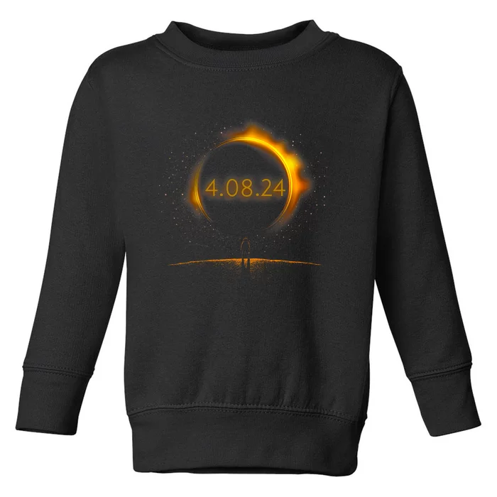 America Totality Spring 4.08.24 Total Solar Eclipse 2024 Toddler Sweatshirt