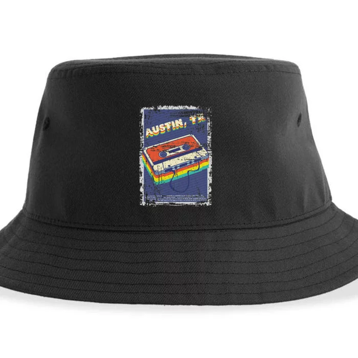 Austin Texas Souvenir Retro Cassette Tape Sustainable Bucket Hat