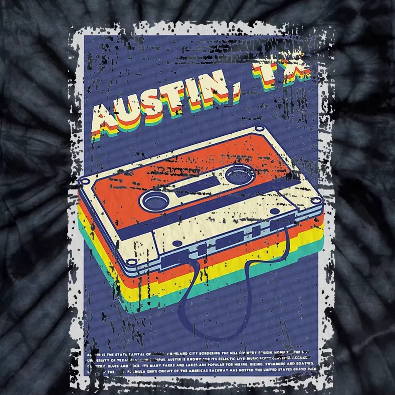 Austin Texas Souvenir Retro Cassette Tape Tie-Dye T-Shirt