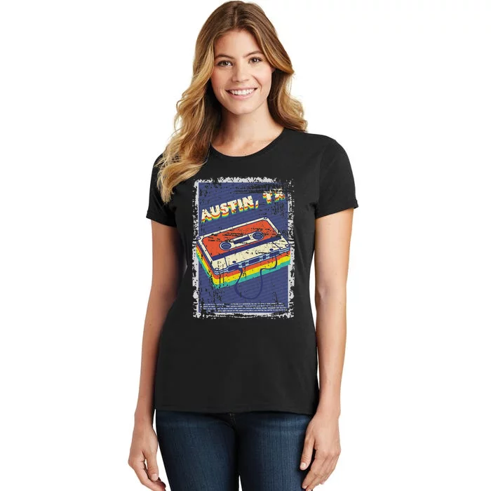 Austin Texas Souvenir Retro Cassette Tape Women's T-Shirt