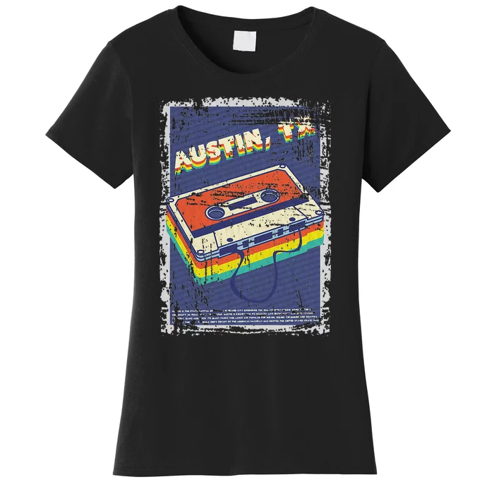 Austin Texas Souvenir Retro Cassette Tape Women's T-Shirt