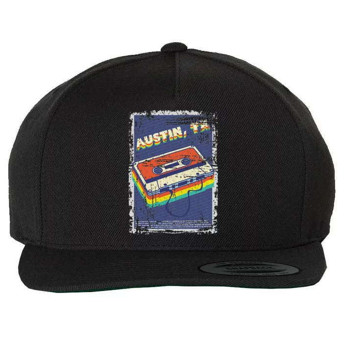 Austin Texas Souvenir Retro Cassette Tape Wool Snapback Cap