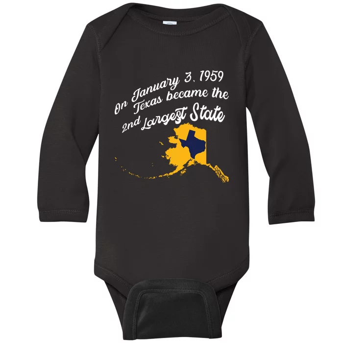 Alaska Texas Shirts Funny Alaska Vs Texas Baby Long Sleeve Bodysuit