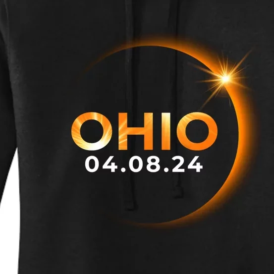 America Total Solar Eclipse Spring April 8 2024 Ohio Women's Pullover Hoodie