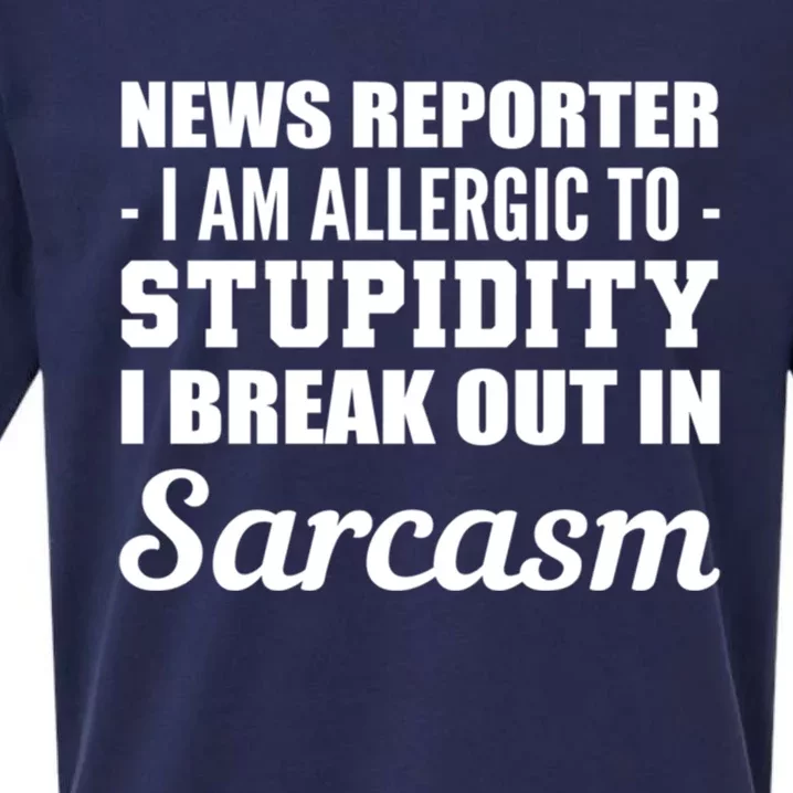 Allergic To Stupidity Sarcastic Person Gift Sueded Cloud Jersey T-Shirt