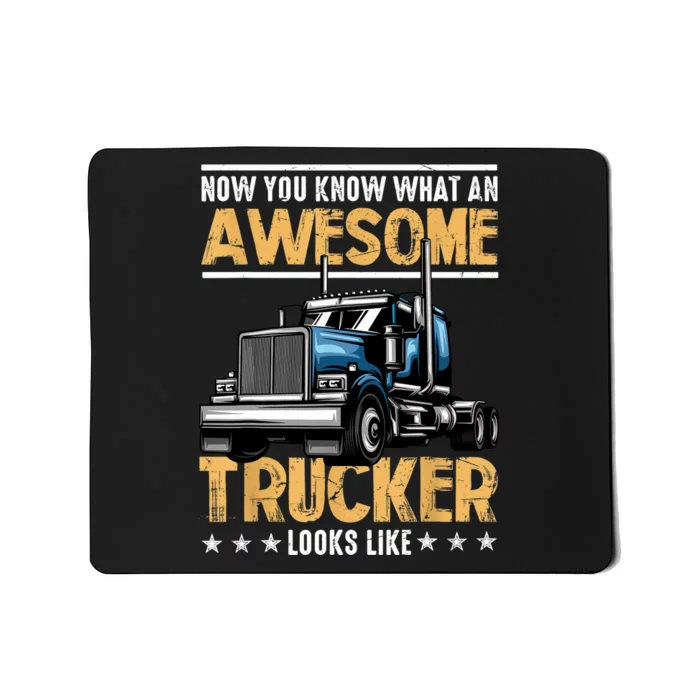 Awesome Trucker Semi Truck Driver 18 Wheeler Mechanic Funny Mousepad