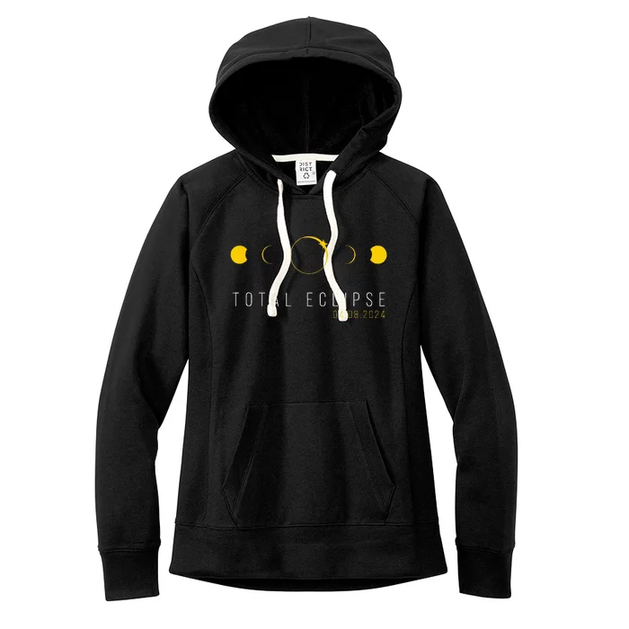 American Totality Solar Lunar Eclipse April 8 2024 Women's Fleece Hoodie