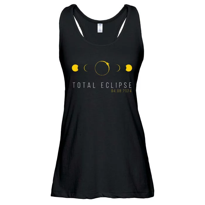 American Totality Solar Lunar Eclipse April 8 2024 Ladies Essential Flowy Tank