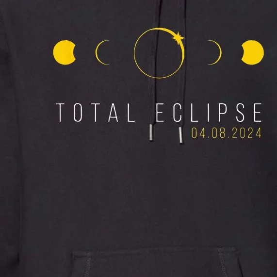 American Totality Solar Lunar Eclipse April 8 2024 Premium Hoodie