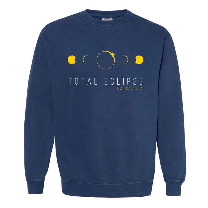 American Totality Solar Lunar Eclipse April 8 2024 Garment-Dyed Sweatshirt