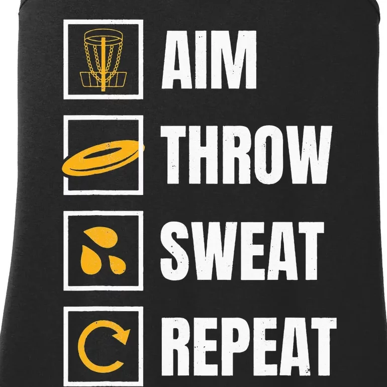 Aim Throw Swear Repeat Disc Golfing Frisbee Golfer Disc Golf Ladies Essential Tank