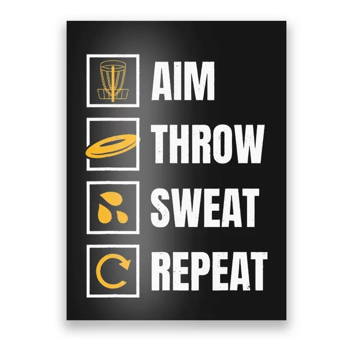 Aim Throw Swear Repeat Disc Golfing Frisbee Golfer Disc Golf Poster