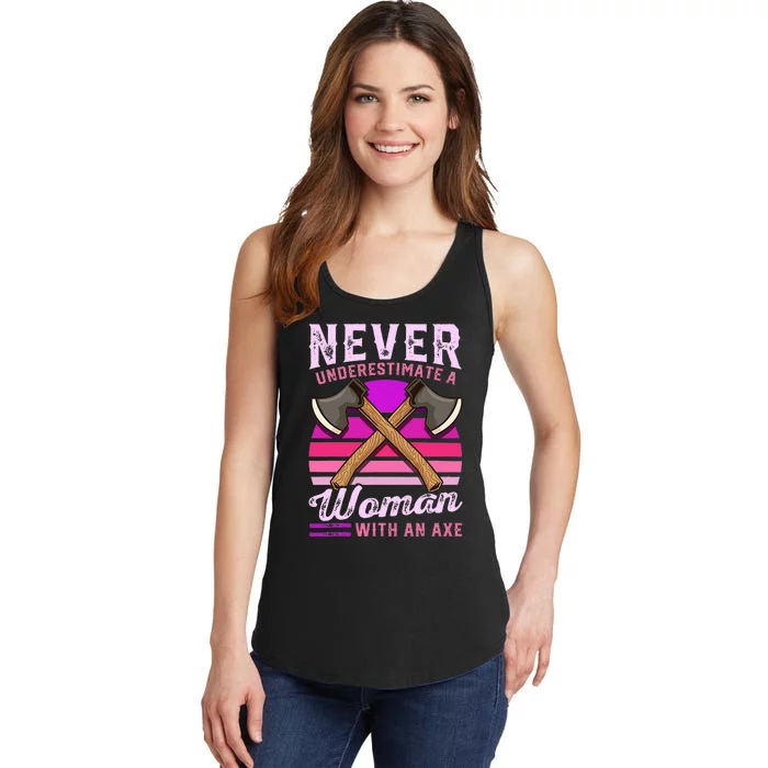 Axe Throwing Thrower Logger Lumberjack Ladies Essential Tank