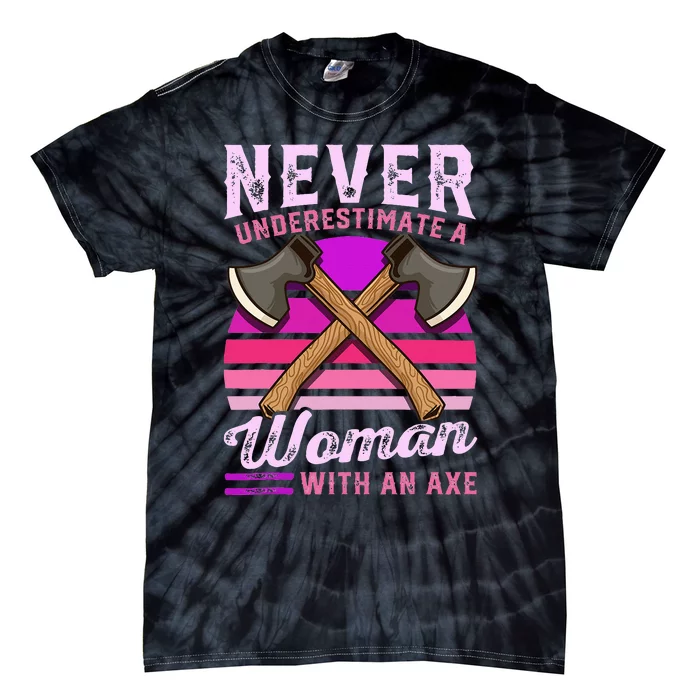 Axe Throwing Thrower Logger Lumberjack Tie-Dye T-Shirt