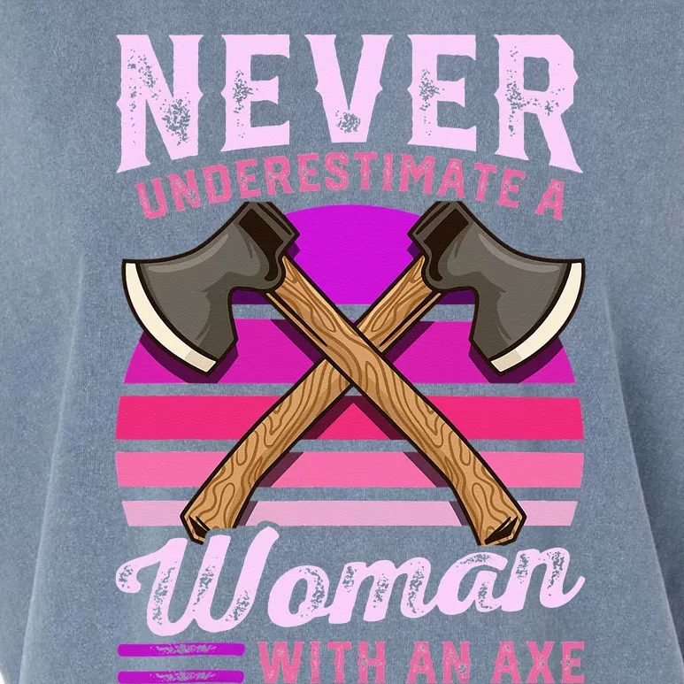 Axe Throwing Thrower Logger Lumberjack Garment-Dyed Women's Muscle Tee