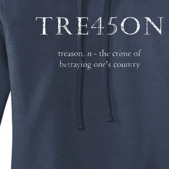 Antitrump Treason Tre45on Distressed Impeach Women's Pullover Hoodie