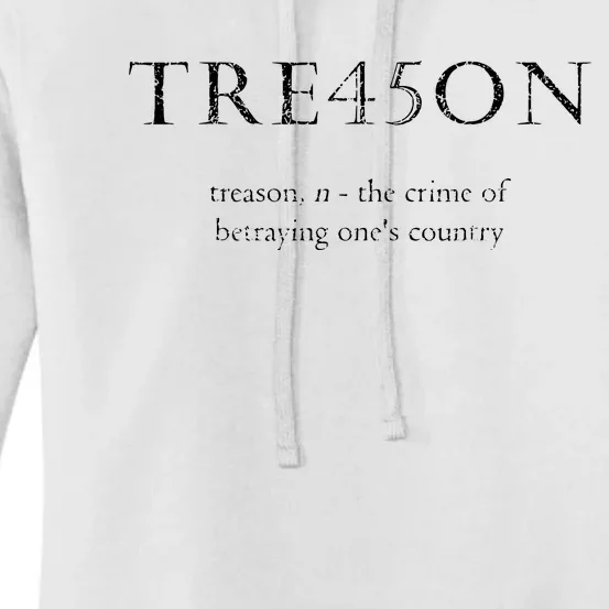 Antitrump Treason Tre45on Distressed Impeach Women's Pullover Hoodie