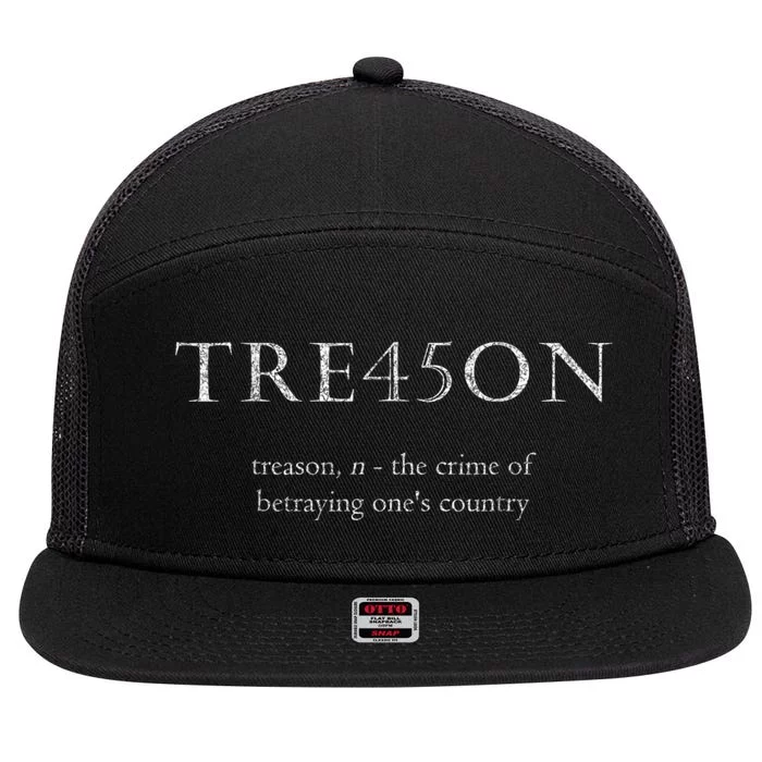 Antitrump Treason | Tre45on Distressed Impeach 7 Panel Mesh Trucker Snapback Hat