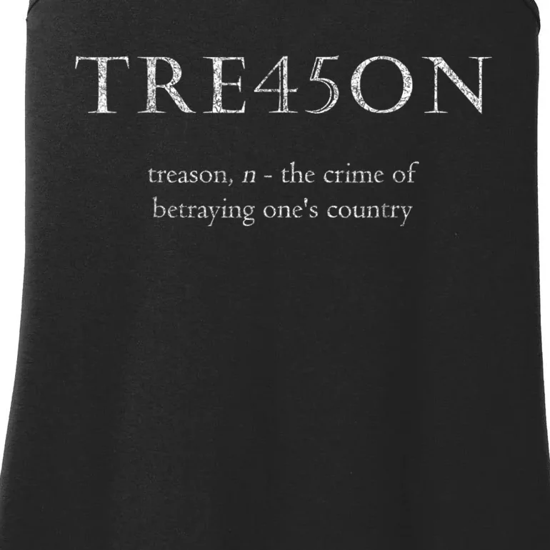 Antitrump Treason | Tre45on Distressed Impeach Ladies Essential Tank