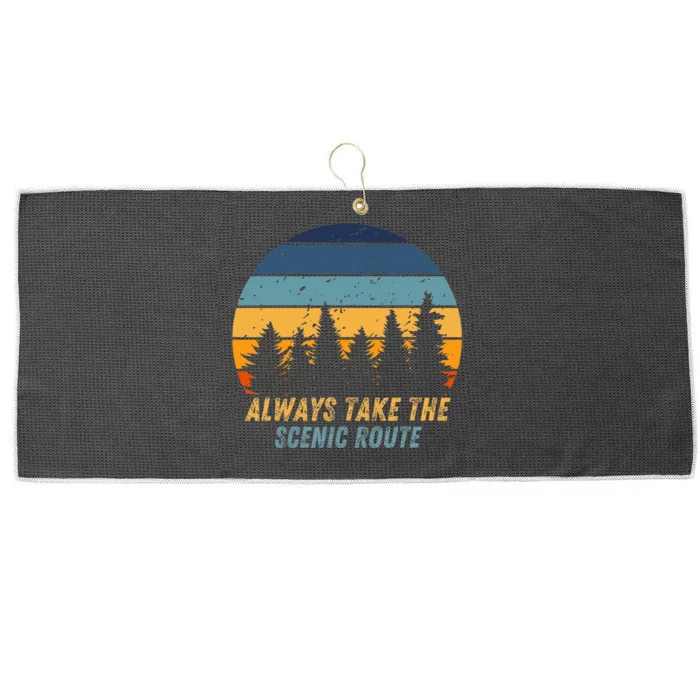 Always Take The Scenic Route Large Microfiber Waffle Golf Towel