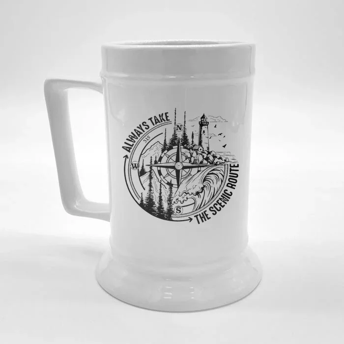 Always Take The Scenic Route Front & Back Beer Stein