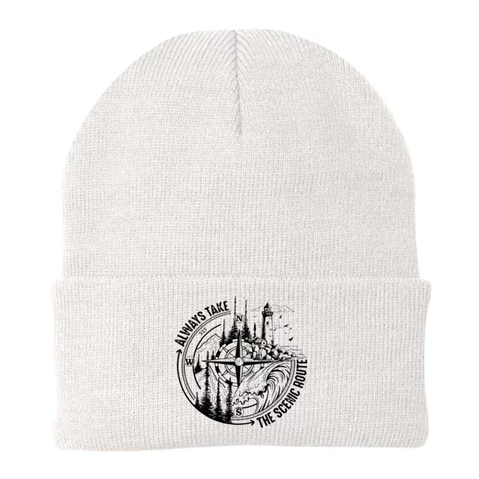 Always Take The Scenic Route Knit Cap Winter Beanie