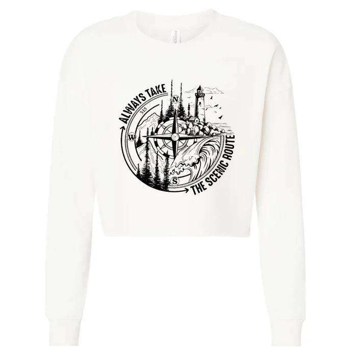 Always Take The Scenic Route Cropped Pullover Crew