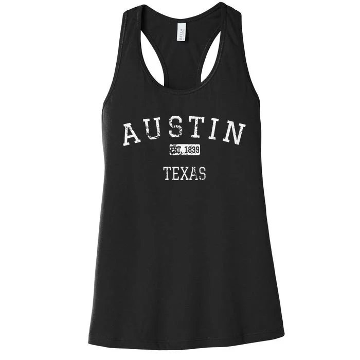 Austin Texas Tx Vintage Women's Racerback Tank